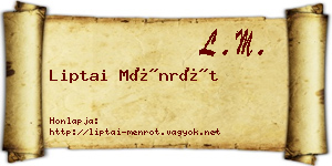 Liptai Ménrót névjegykártya